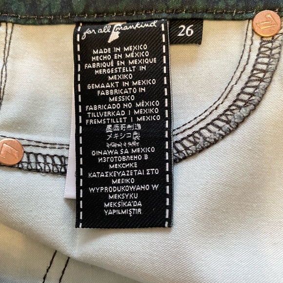 7 for all mankind jeans size 26, snake print green - Picture 6 of 11